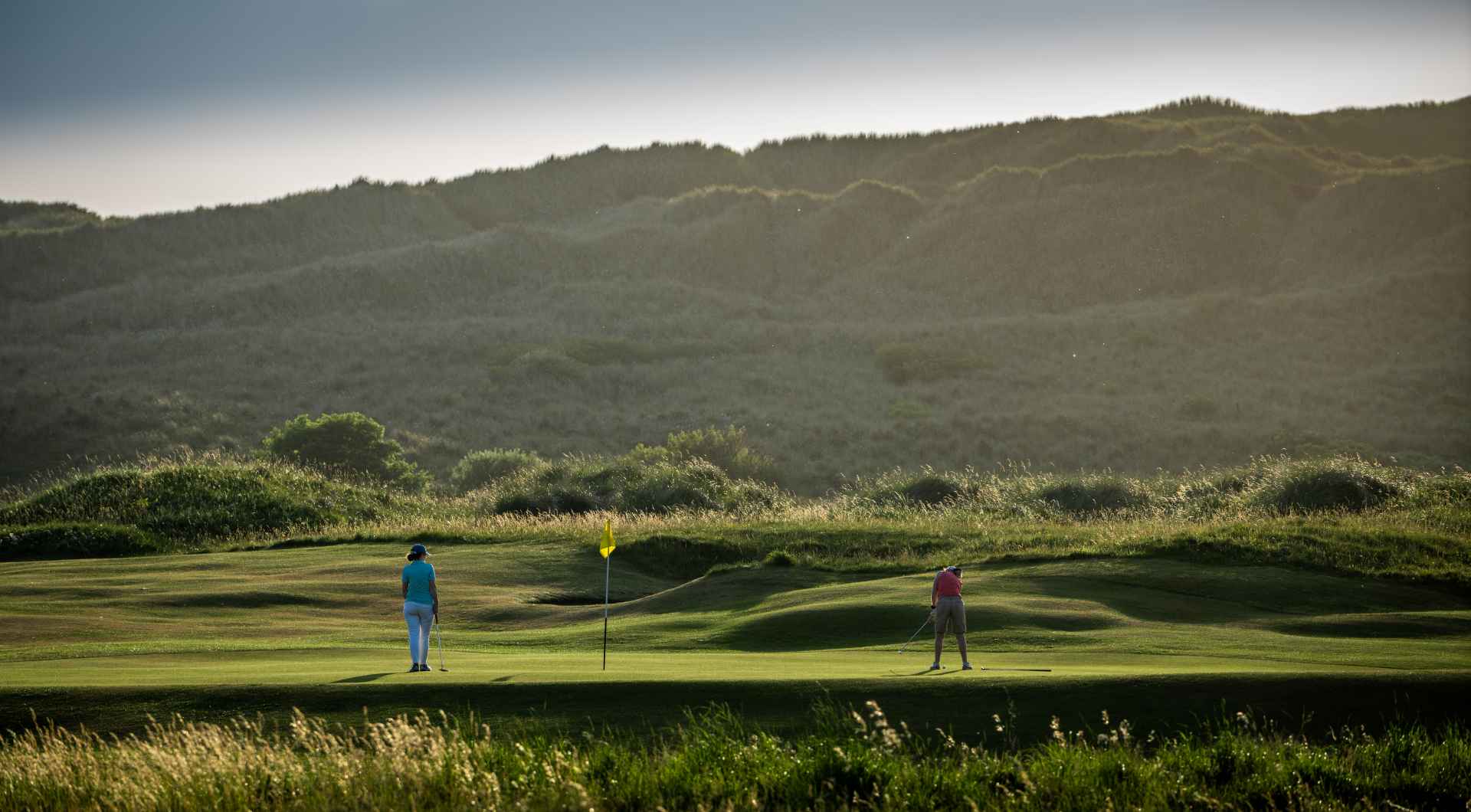 Hole 17 - Knocknarea - the green with two golfers on it