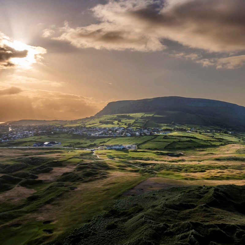 aerial shot of Strandhill area