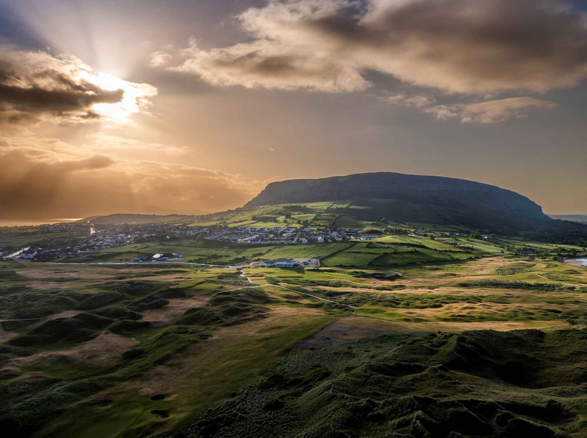 aerial shot of Strandhill area